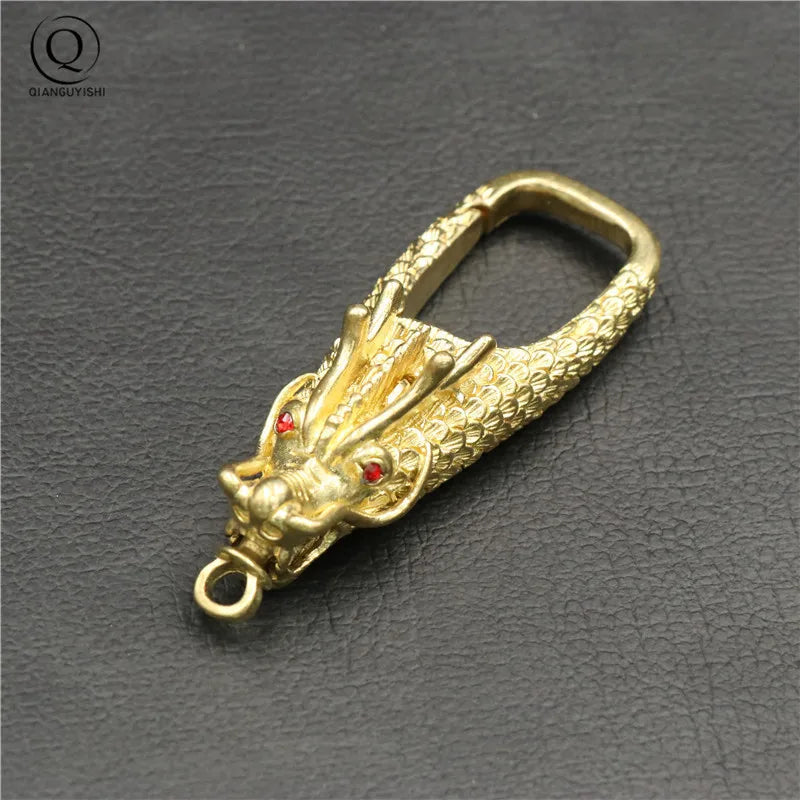 Porte-clés en Cuivre Artisanal Tête de Dragon