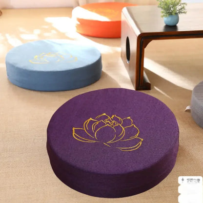 Coussin Méditation Lin Lotus Doré | Confort & Ancrage Zen