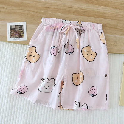 Short de Pyjama en Double Gaze de Coton - 20 Motifs Doux