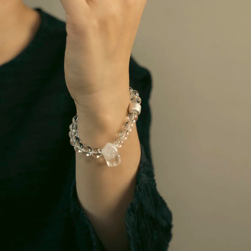 Bracelet Cristal de Roche et Ébène – Bijou Oriental Apaisant, 2 Modèles