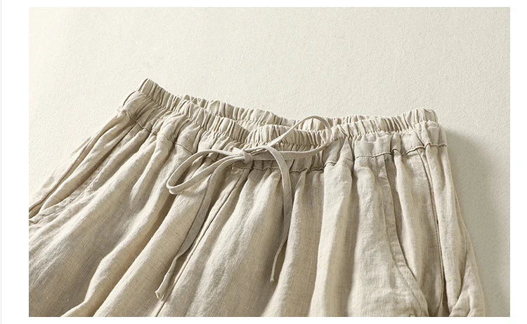 "Tsubaki" Pantalon femme en coton style sarouel | Taille élastiquée, coupe ample vintage