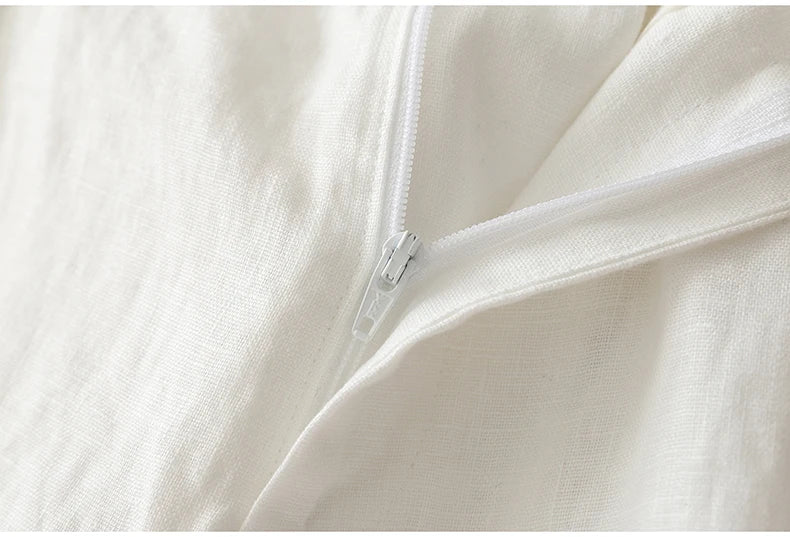 "Shizuka" Pantalon femme en lin et coton | Taille haute droite, style simple et élégant