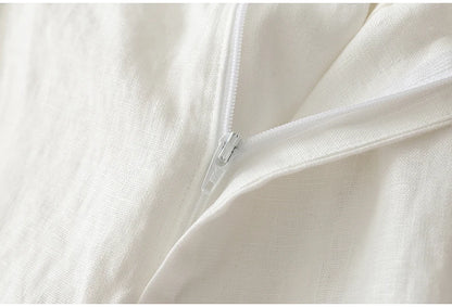 "Shizuka" Pantalon femme en lin et coton | Taille haute droite, style simple et élégant