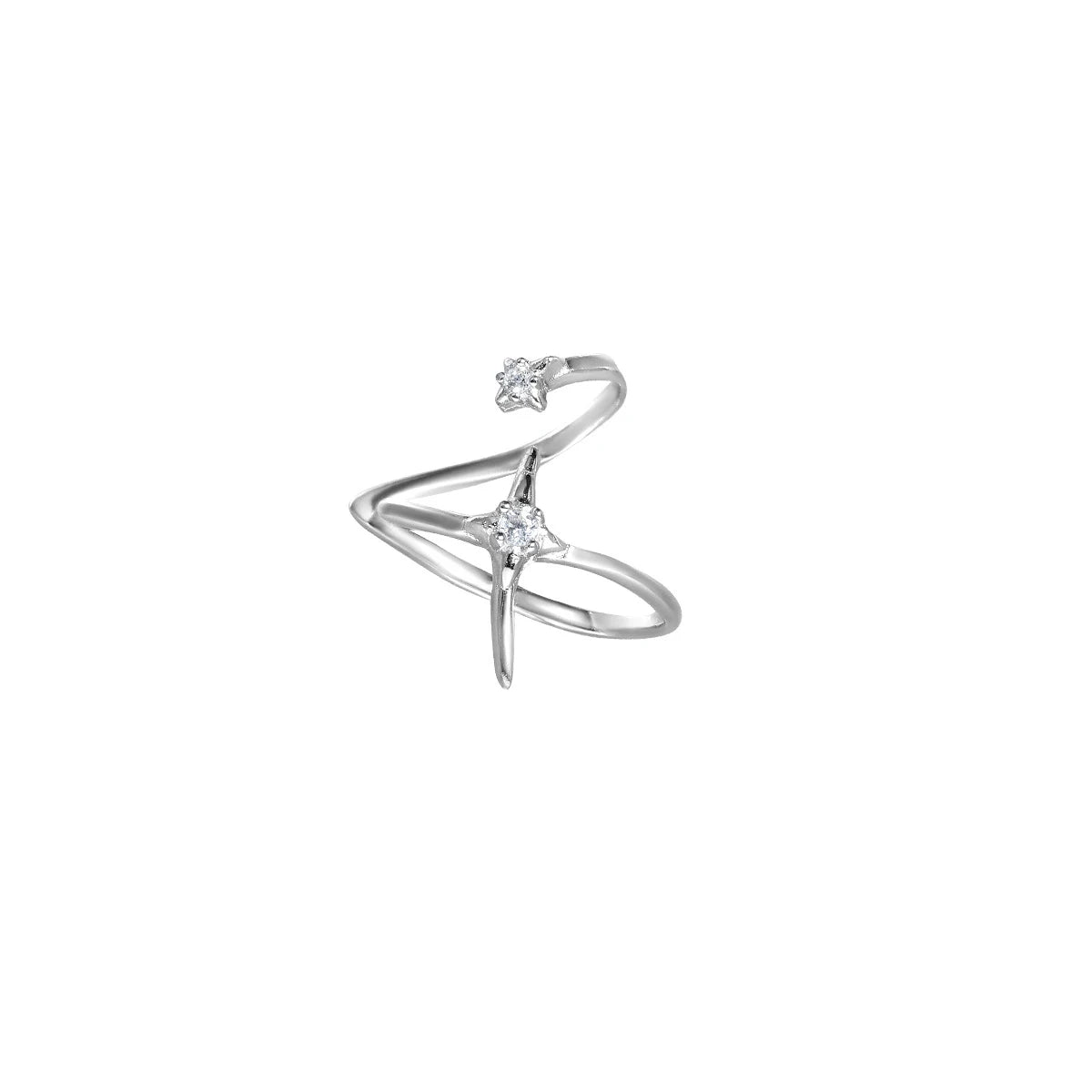 Bague d'Oreille Argent 925 Étoile et Zircon - Éclat Céleste