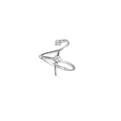 Bague d'Oreille Argent 925 Étoile et Zircon - Éclat Céleste