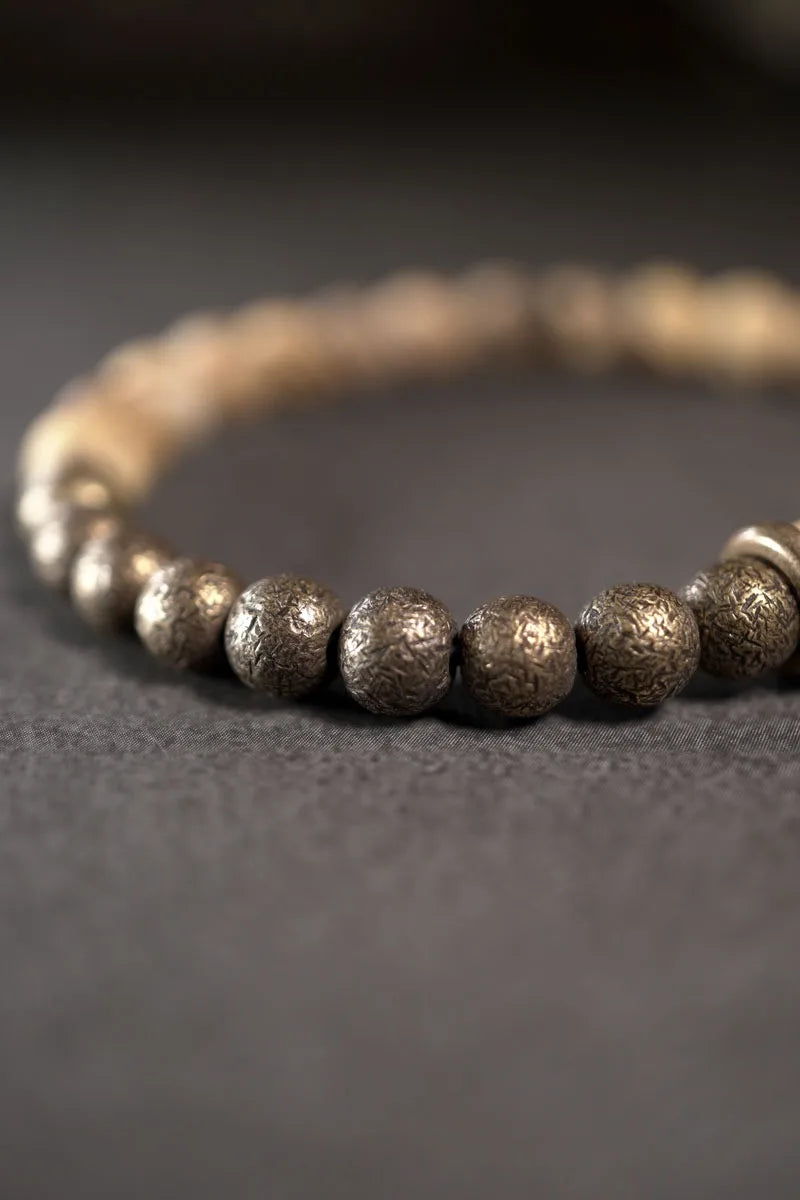 Bracelet Jaspe Paysage et Laiton – Un Rang, Porte-Bonheur de Couple