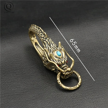 Porte-clés en Cuivre Artisanal Tête de Dragon