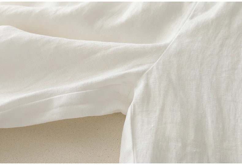 "Shizuka" Pantalon femme en lin et coton | Taille haute droite, style simple et élégant