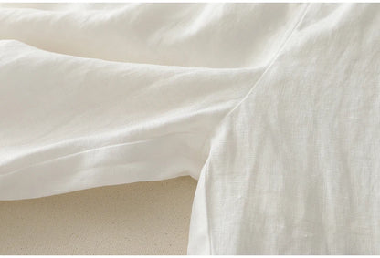 "Shizuka" Pantalon femme en lin et coton | Taille haute droite, style simple et élégant