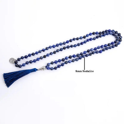 Mala "Équilibre de l'Esprit et du Corps" 108 perles de Sodalite et Lapis Lazuli