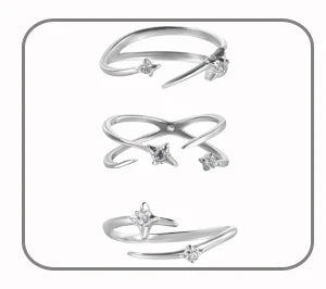 Bague d'Oreille Argent 925 Étoile et Zircon - Éclat Céleste