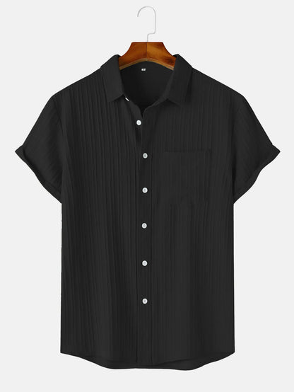 "Takumi"  Chemise homme en coton | Manches courtes, coupe droite et élégance minimaliste