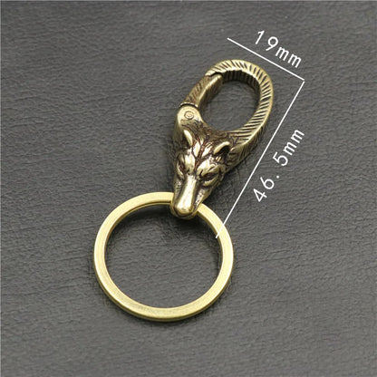 Porte-clés en Cuivre Artisanal Tête de Dragon