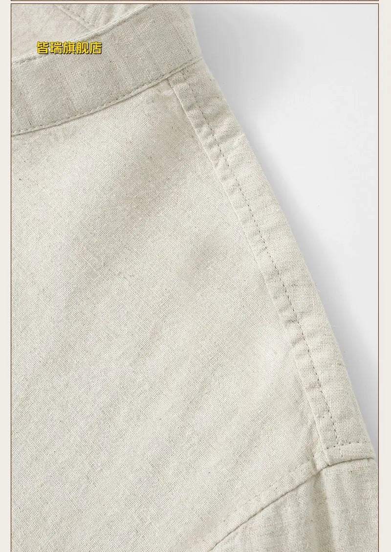Chemise en Lin et Coton Col Mao