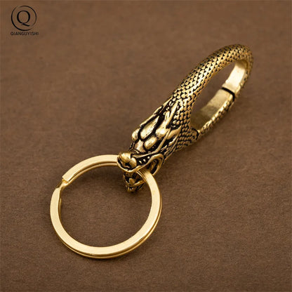 Porte-clés en Cuivre Artisanal Tête de Dragon
