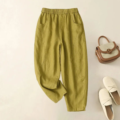 Pantalon Harem en Coton et Lin