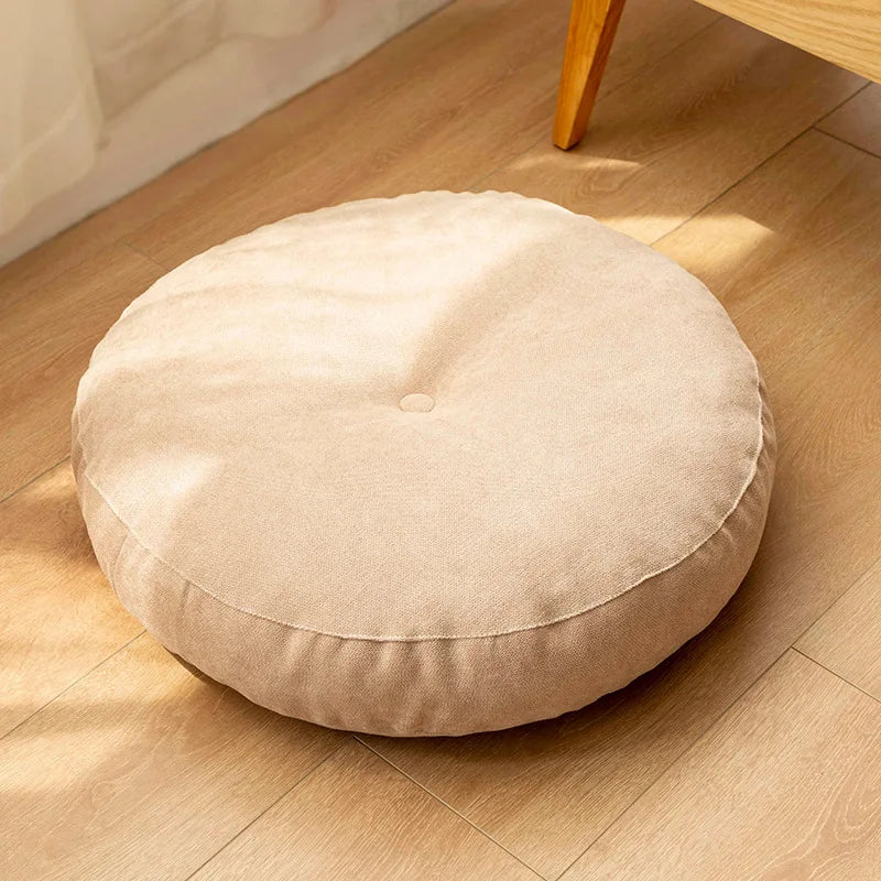 Coussin de Yoga Rond en Coton Naturel | Douceur & Relaxation