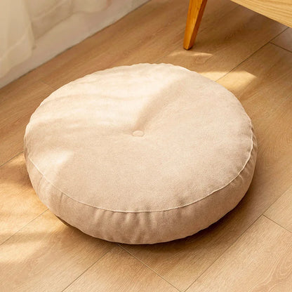Coussin de Yoga Rond en Coton Naturel | Douceur & Relaxation