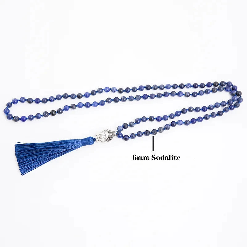 Mala "Équilibre de l'Esprit et du Corps" 108 perles de Sodalite et Lapis Lazuli