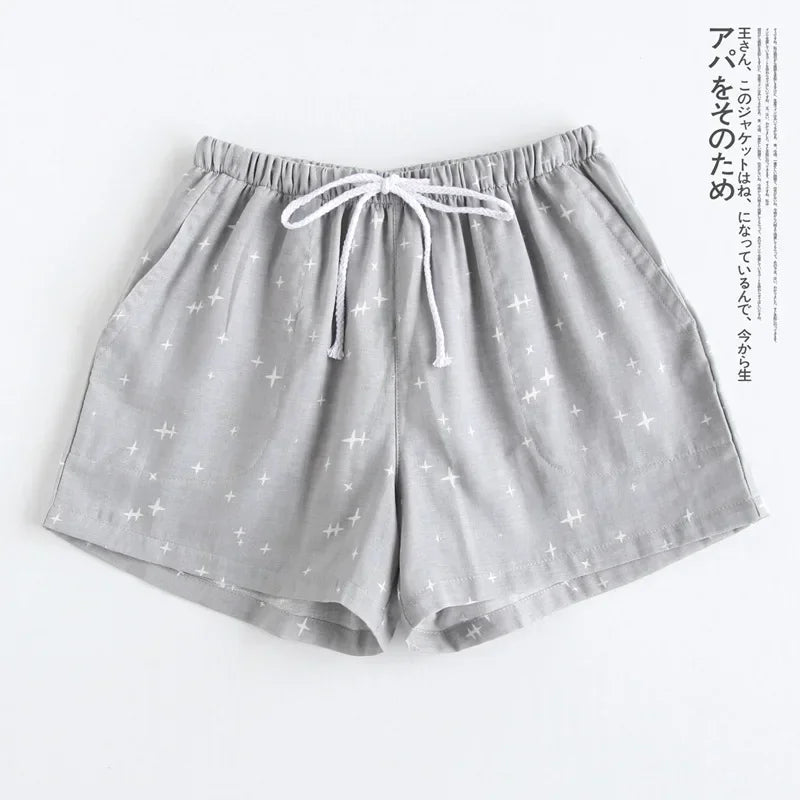 Short de Pyjama en Gaze de Coton - Style Japonais