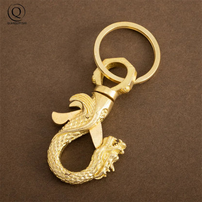 Porte-clés en Cuivre Artisanal Tête de Dragon