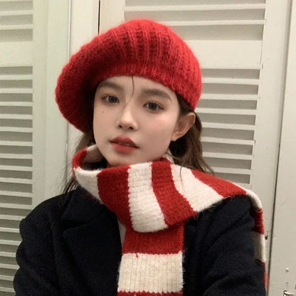 Écharpe en Maille Épaisse à Rayures