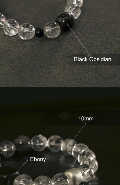 Bracelet Cristal de Roche et Ébène – Bijou Oriental Apaisant, 2 Modèles