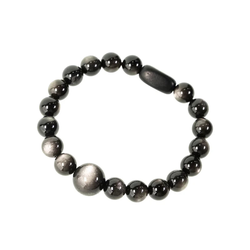 Bracelet Homme Obsidienne et Bois d'Ébène 8 mm – Protection et Méditation