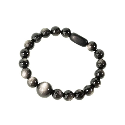 Bracelet Homme Obsidienne et Bois d'Ébène 8 mm – Protection et Méditation