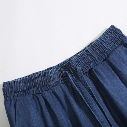 "Aozora" Pantalon large femme en viscose et coton | Taille haute fluide, léger et confortable