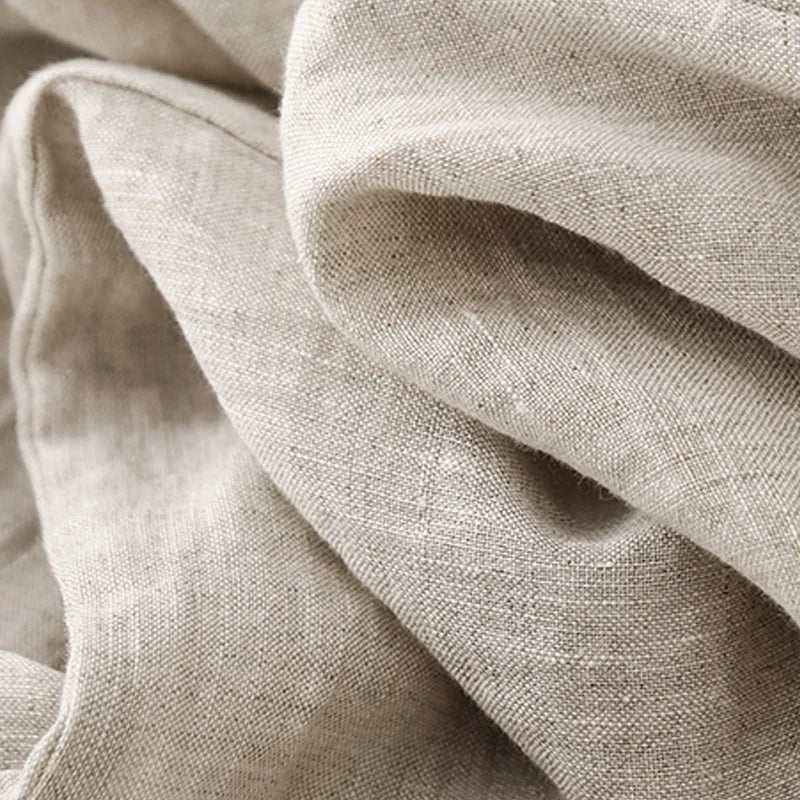 "Midori" Pantalon femme en coton et lin | Taille haute large, ourlet volant chic et léger