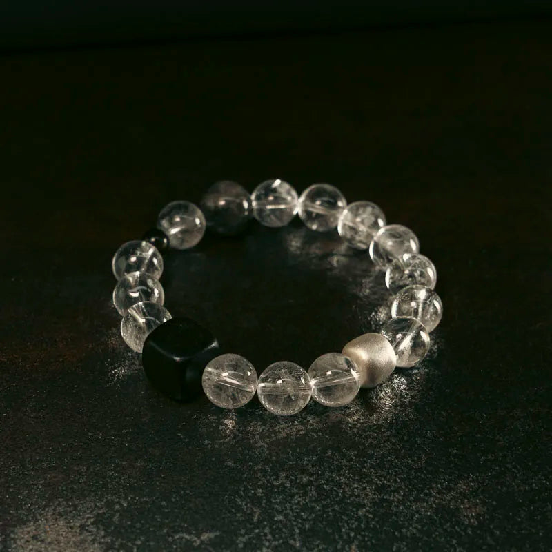 Bracelet Cristal de Roche et Ébène – Bijou Oriental Apaisant, 2 Modèles