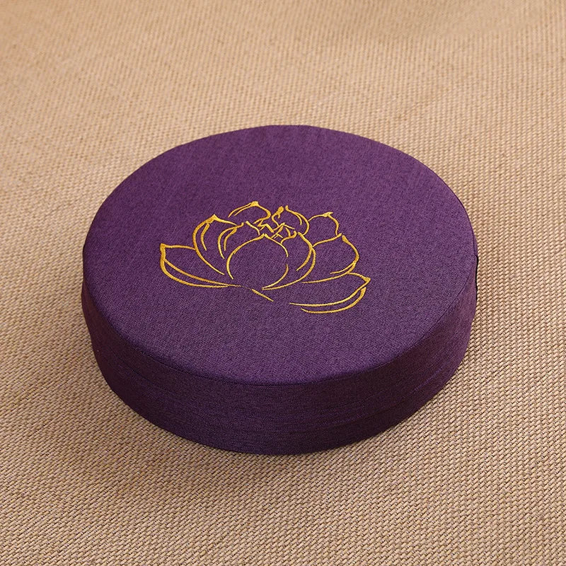 Coussin Méditation Lin Lotus Doré | Confort & Ancrage Zen