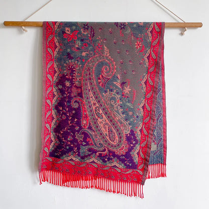 Écharpe Jacquard à Motifs Floraux - Style Bohème & Douceur