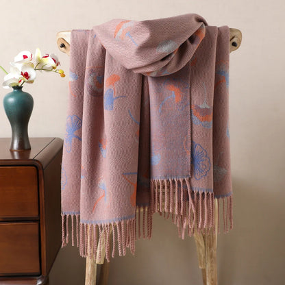 Écharpe Pashmina Double Face - Motifs Floraux