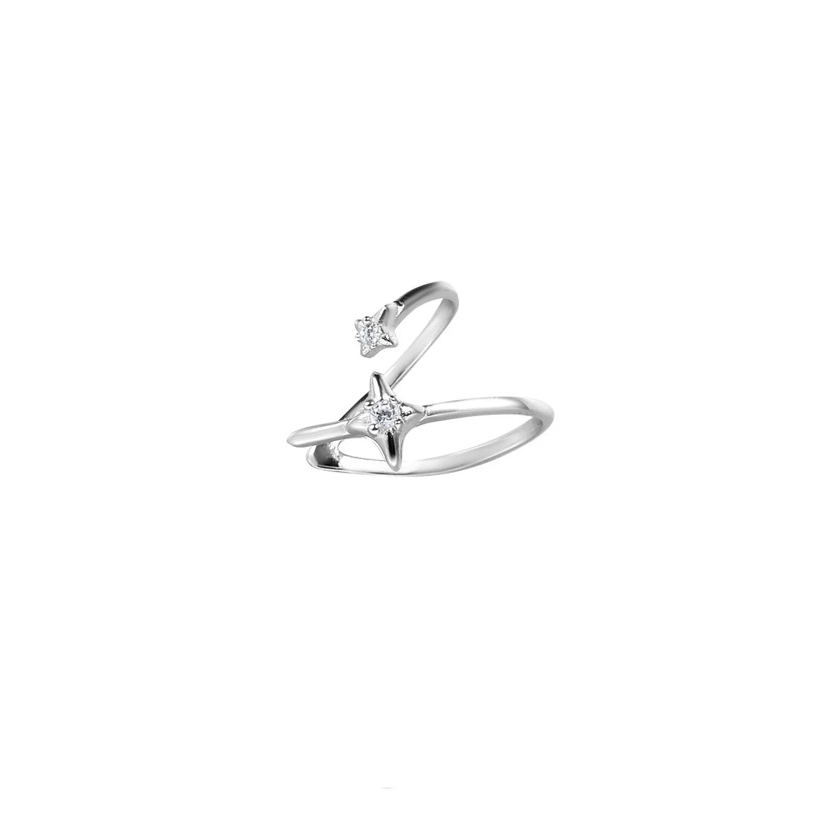 Bague d'Oreille Argent 925 Étoile et Zircon - Éclat Céleste