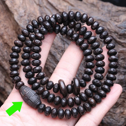 Collier Mala Tibétain 108 perles Ébène Naturel – Méditation Zen Bouddhiste