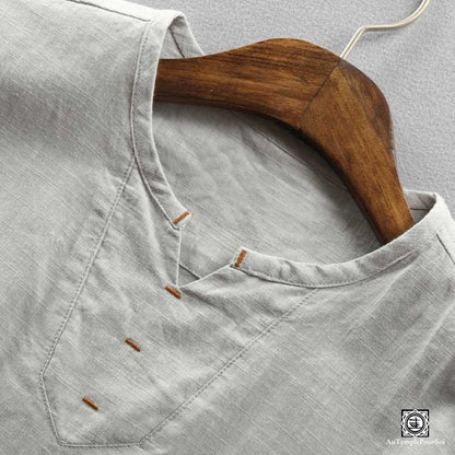 Chemise en lin avec détails boutonnés homme