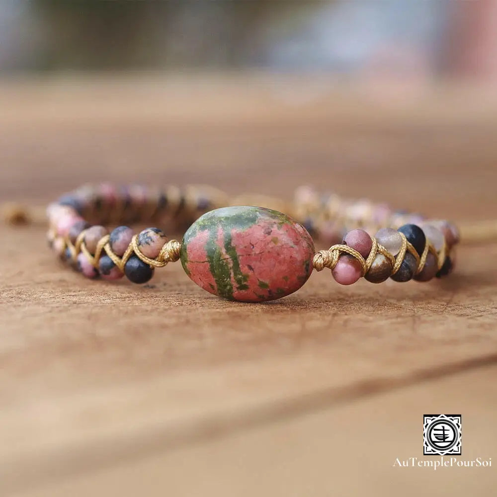 Bracelet Amour et Compassion en Rhodonite Naturelle