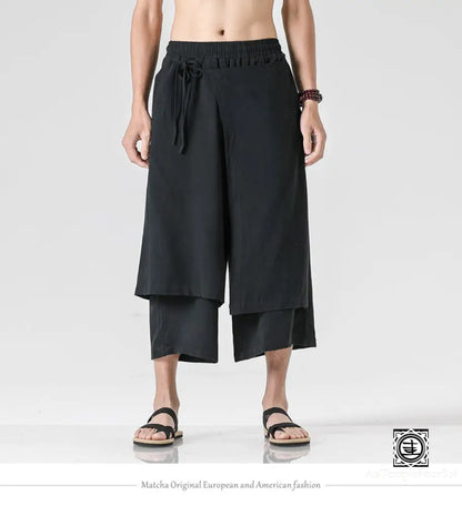 ’Arashi’ Pantalon Sarouel En Coton Et Lin Bas-Homme