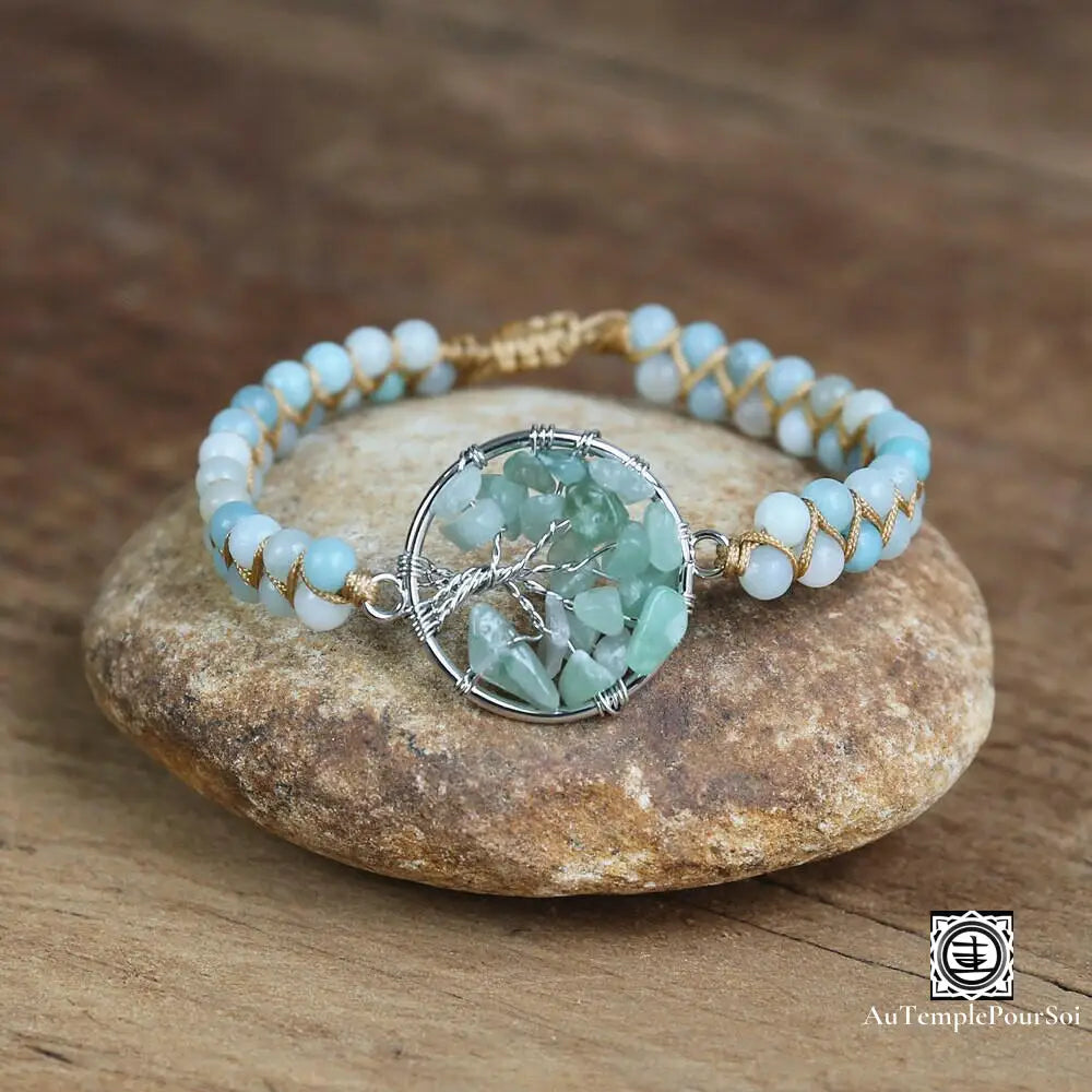 Bracelet Harmonisant en Amazonite et Améthyste pour Sérénité