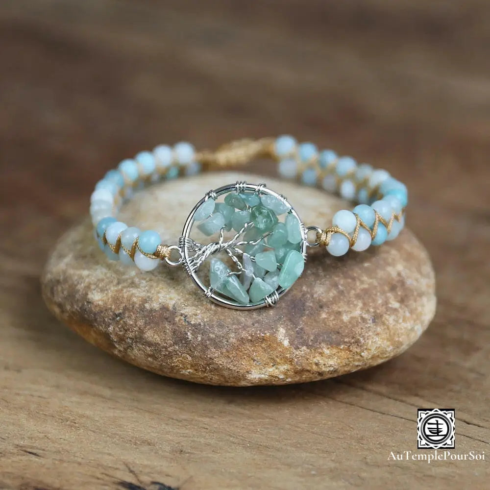 Bijou Spirituel avec Amazonite et Améthyste - Arbre de Vie