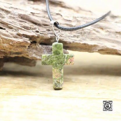 ’Aura’ Pendentif En Pierre Naturelle Unakite Pendentif