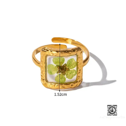 Bagues En Or Et Fleurs Naturelles - Collection Élégance Bohème Bague