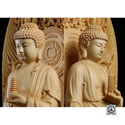 ’Bouddha Tathagata’ - Essence De Guérison En Bois Massif Bouddha