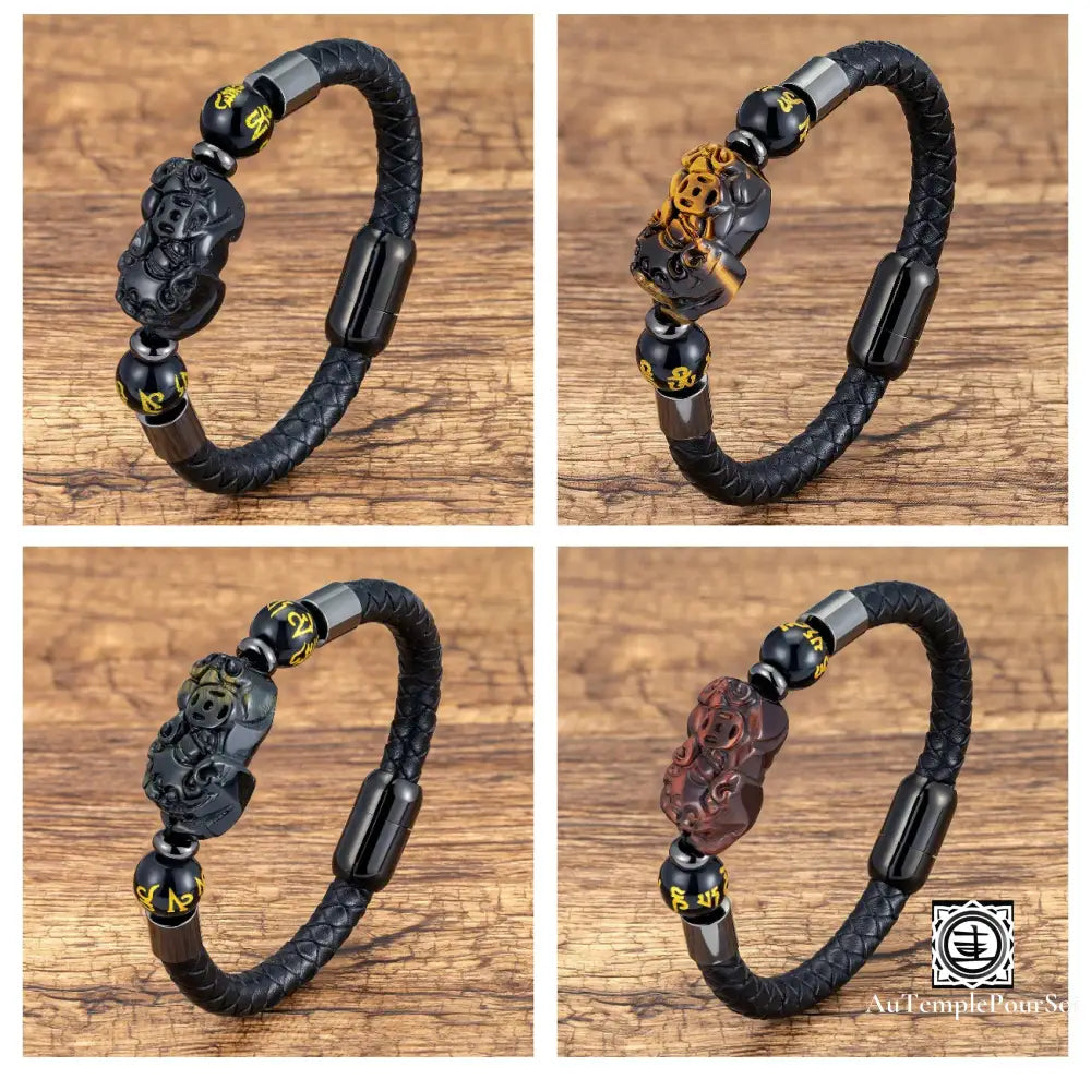 Bracelet de protection Pixiu Feng Shui pour hommes et femmes, bijoux porte-bonheur, fermoir en acier inoxydable, œil de tigre naturel