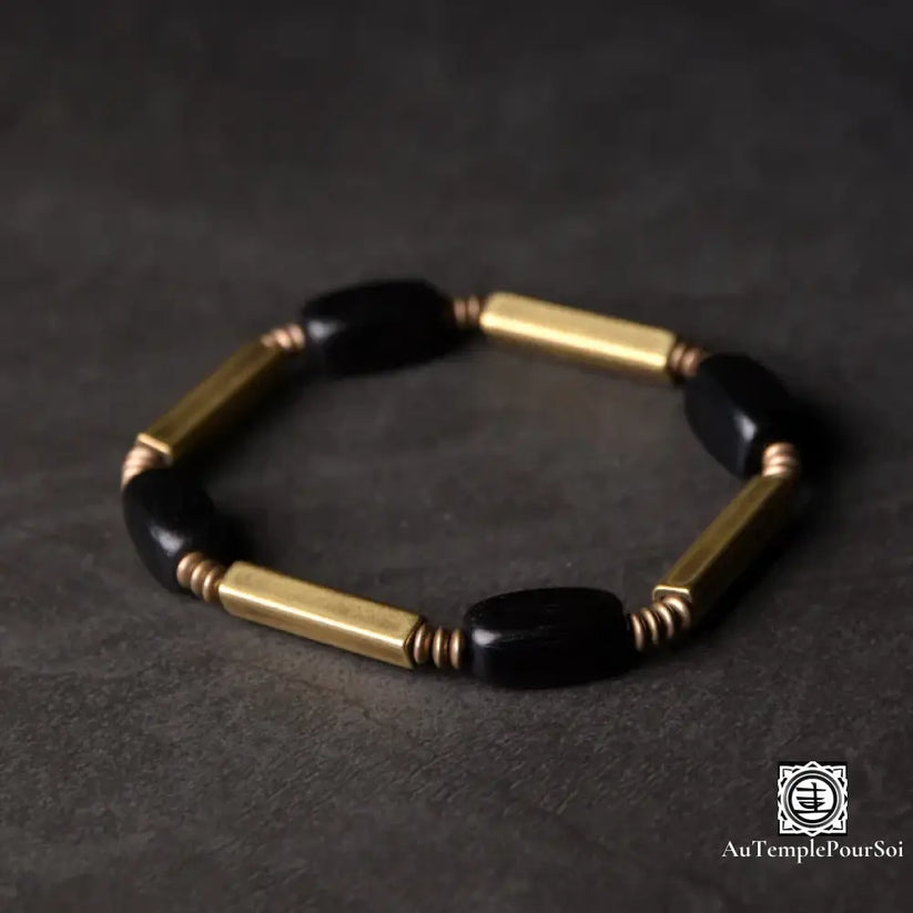 Bracelet en cuivre et perles d'ebene