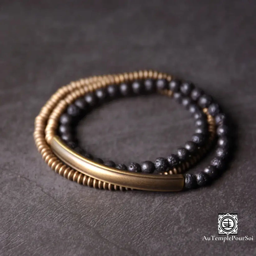 Bracelet Cuivre Pierre Volcanique