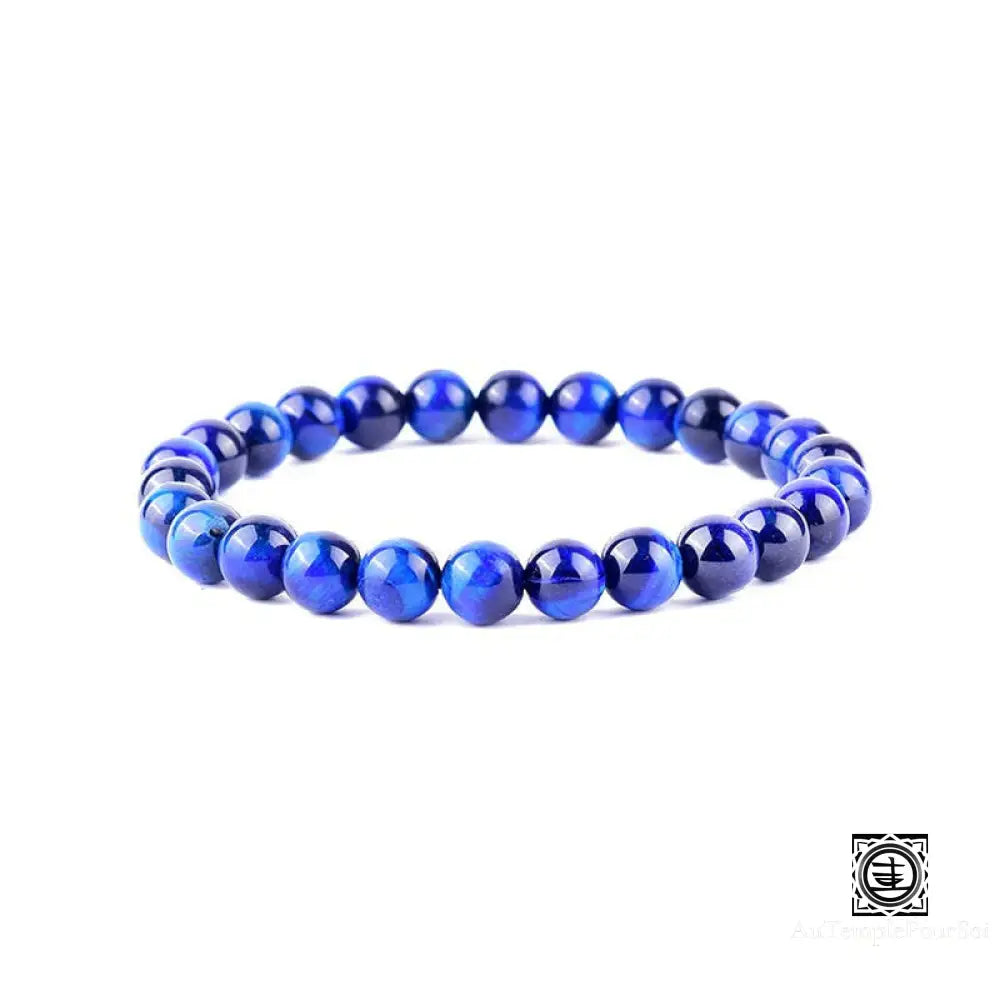 Bracelet En Pierre Naturelle D’oeil De Tigre Oeil Du Bleu / 19Cm 6Mm Bracelets