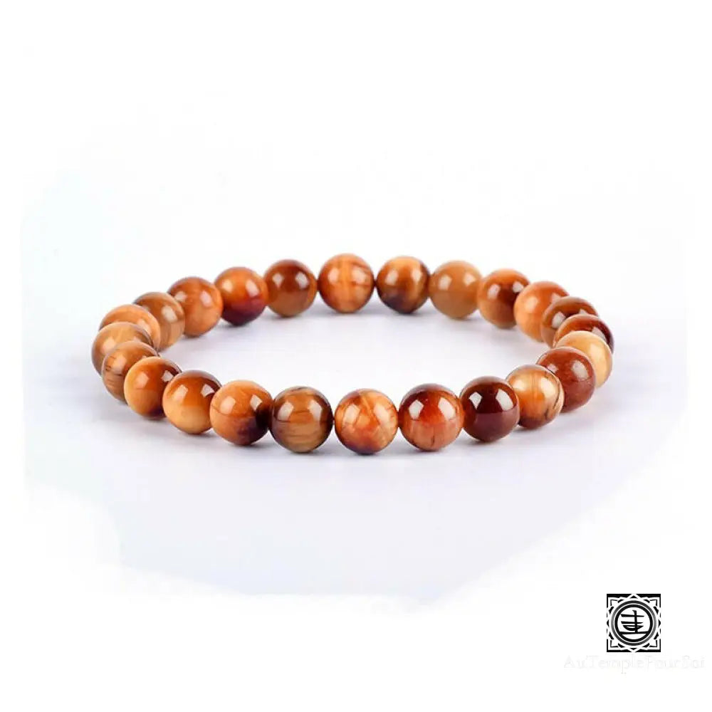 Bracelet En Pierre Naturelle D’oeil De Tigre Oeil Du Orange / 19Cm 6Mm Bracelets